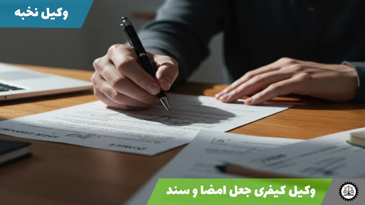 وکیل کیفری جعل امضا و سند 1405
